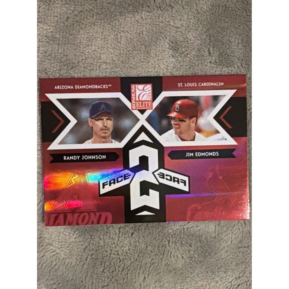 2005 Donruss Elite - Face 2 Face Randy Johnson, Jim Edmonds #FF-9 /1500